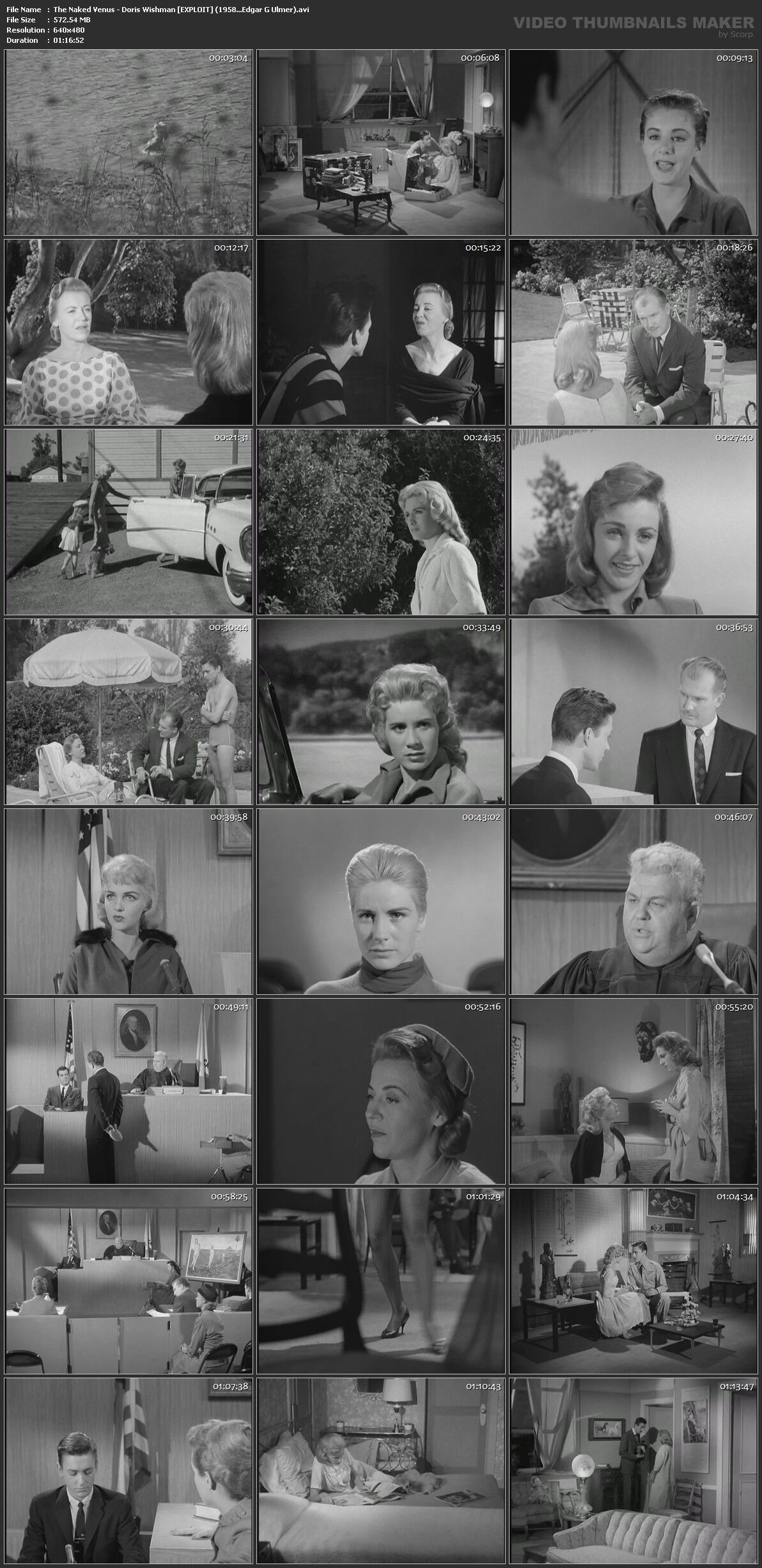 The Naked Venus / Nude Venus (Edgar G. Ulmer / Beaux Arts Films Inc.) [1959, Nudism / Naturism Drama, Comedy, Retro, DVDRip] – Porn torrents download