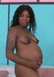 Momma Mea - A Black Pregnant Babe Gags On White Cocks