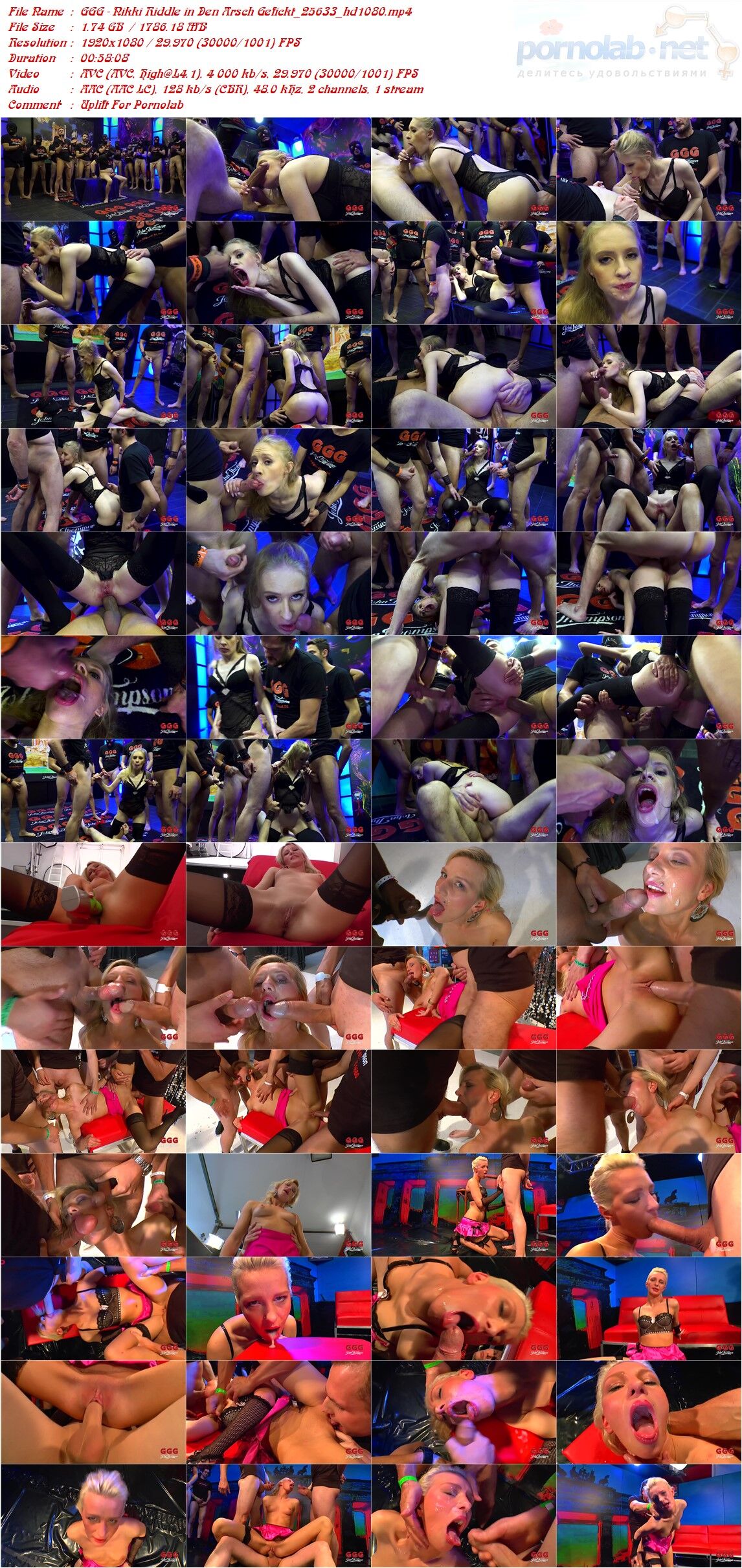 [JTPRON] GGG - Nikki Riddle in Den Arsch Gefickt / Nikki Riddle Ass Fucked / Fucks Ask! (John Thompson, GGG) [16.04.2020., Bukkake, Blowjob, Anal, Blowbang, Blonde, Facial Cumshot, Group, .. Nikki Riddle, Jessy ..1080p]