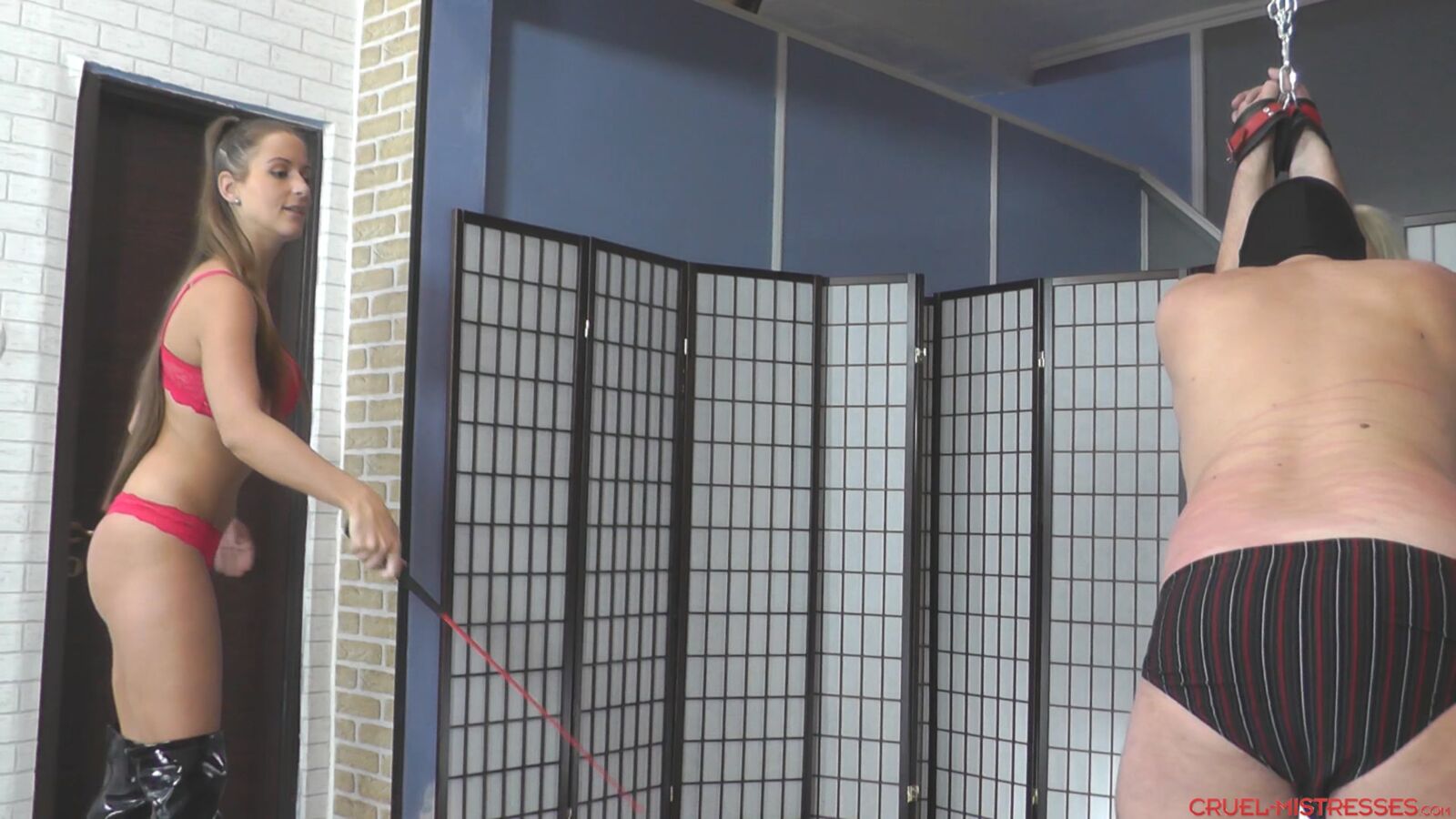 [Cruelamazons.com] Mistress Amanda & Mistress Ariel (Cocky Mistresses / 06/18 / 18.2019) [2019, Femdom, Domination, Humiliation, Blonde, Brunette, Bikini, High Heels, Whipping, Pain, 1080p, HDRip]