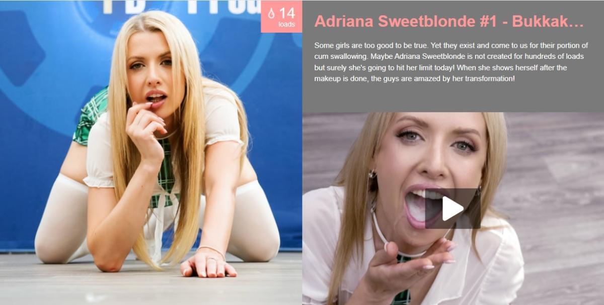 [5.2 GB] [Premiumbukkake.com] Adriana Sweetblonde #1 - Cam 1 + Cam 2 + Interview + Welcome + BTS + Goodbye [2025 г., Bukkake, Gokkun, Blowjobs, Cumshots, Swallow, Facials, 1080p, 720p]