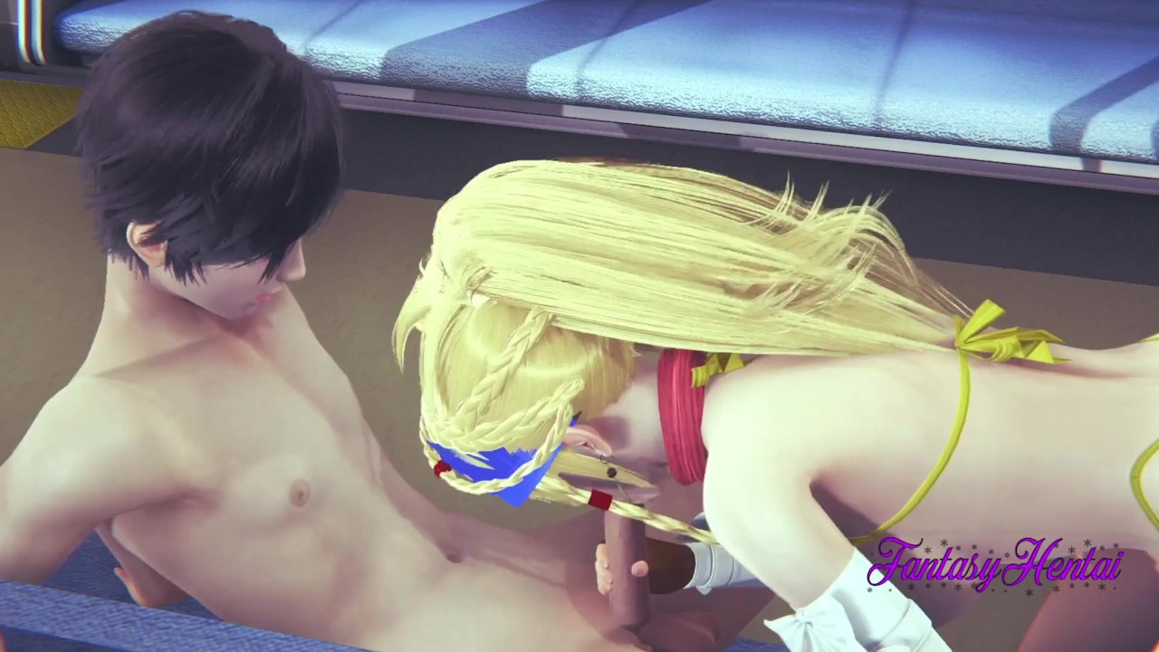 Final fantasy x hentai 3d - rikku boobjob and blowjob in a train