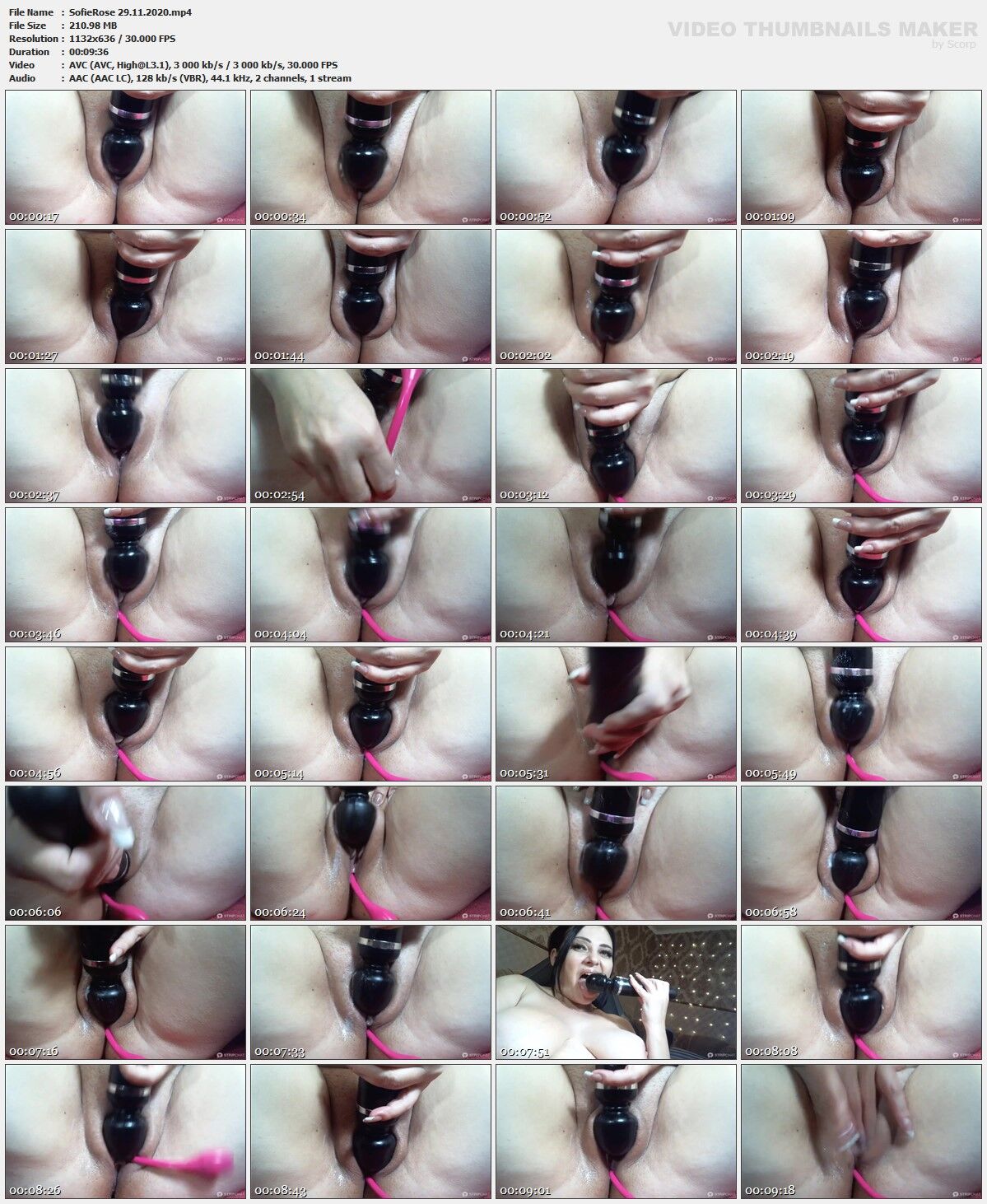 [211 MB] [StripChat.com] Sofierose from Russia 29.11.2020 [2020, Masturbation, Orgasm, Solo, Sex Toys, Web-DL] – Porn torrents download