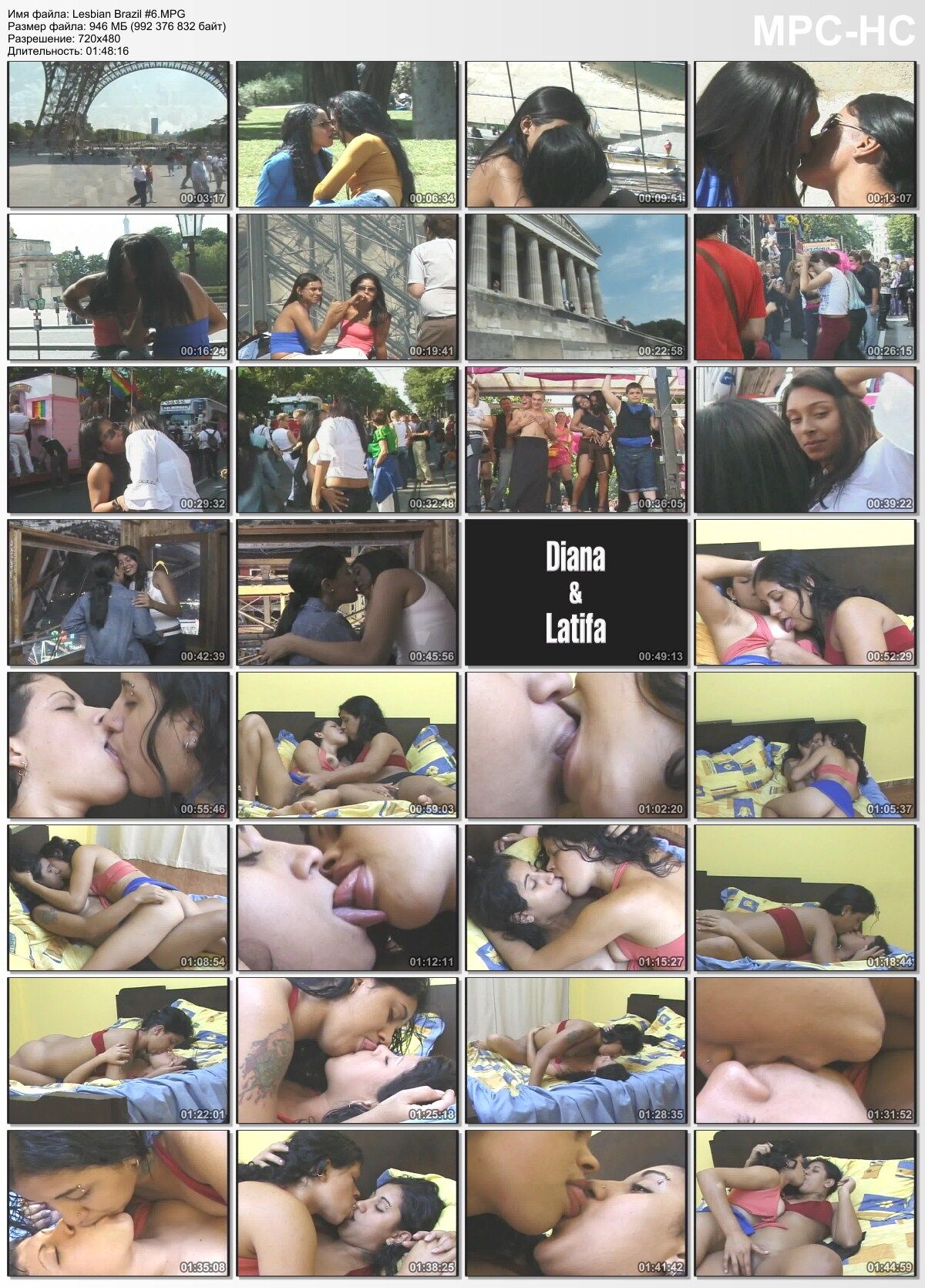 Lesbian Brazil # 6 – Kissing In Europe / Brazilian Lesbians # 6 (Danny Cross, MF Video) [2001, Girl-Girl, All Girl, Amateur, Latin, Lesbian, DVDRip] (Diana, Karen, Barbara, Latifa) – Porn torrents download