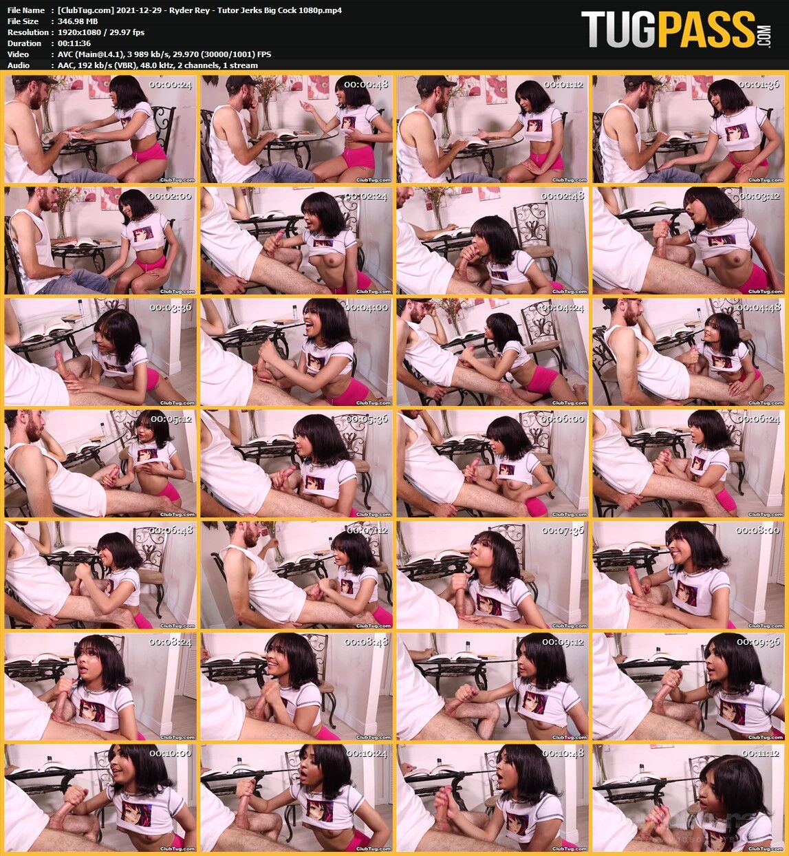 [Clubtug.com / Tugpass.com] Ryder Rey – Tutor Jerks Big Cock (29.12.2021) [2021, Brunette, Black Hair, Piercing, Handjob, 1080p] – Porn torrents download