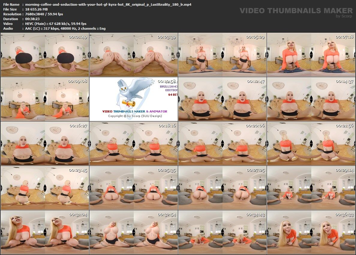 [LustReality] Kyra Hot – Morning Coffee and Seduction With Your Hot GF [2023-04-01, VR, Big Tits, Blonde, Blowjob, Cowgirl, Doggystyle, GFE, Handjob, Missionary, POV, Tattoos, Titfuck, 8K, SideBySide, 3840p, SiteRip] [Oculus Rift / Vive] – Porn torrents download