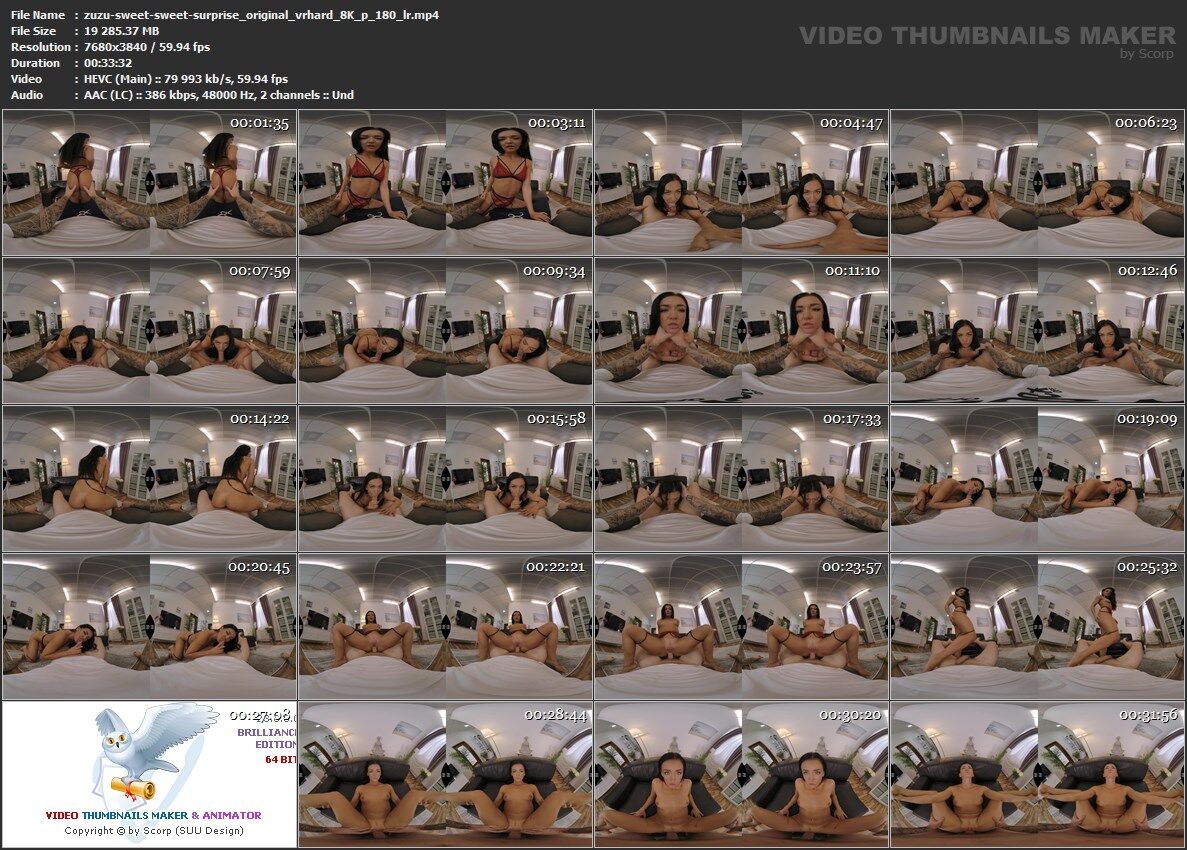 [SexLikeReal.com/VRHARD] Zuzu Sweet – Sweet Surprise [2023-03-11, VR, Blowjob, Brunette, Cowgirl, Reverse Cowgirl, Deep Throat, Gagging, Cumshot, Doggystyle, Hardcore, Missionary, POV, Trimmed Pussy, Pierced Navel , Czech, Lingerie, SideBySide, 3840p, SiteRip] [Oculus Rift / Vive] – Porn torrents download