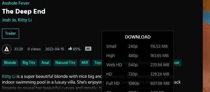 [AssHoleFever.com / 21Sextury.com] Kitty Li – The Deep End (04/15/2023) [2023, Anal, MILF, Gonzo, Hardcore] – Porn torrents download