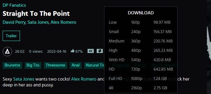 [DPFanatics.com / 21Sextury.com] Sata Jones – Straight To The Point (04/16/2023) [2023, DP, Anal, Big Tits, Gonzo, Hardcore] – Porn torrents download
