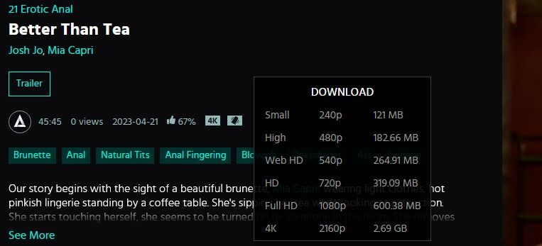 [21EroticAnal.com / 21Naturals.com] Mia Capri – Better Than Tea (04/21/2023) [2023, Anal, MILF, Gonzo, Hardcore] – Porn torrents download