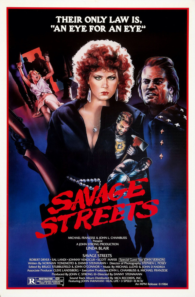 Savage Streets / Дикие улицы (Danny Steinmann, Motion Picture Marketing) [1984 г., Erotic, drama, crime, BDRemux, 1080p] (Linda Blair, Linnea Quigley, Robert Dryer, John Vernon, Johnny Venokur, Sal Landi, Scott Mayer, Debra Blee, Lisa Freeman, Marcia ]