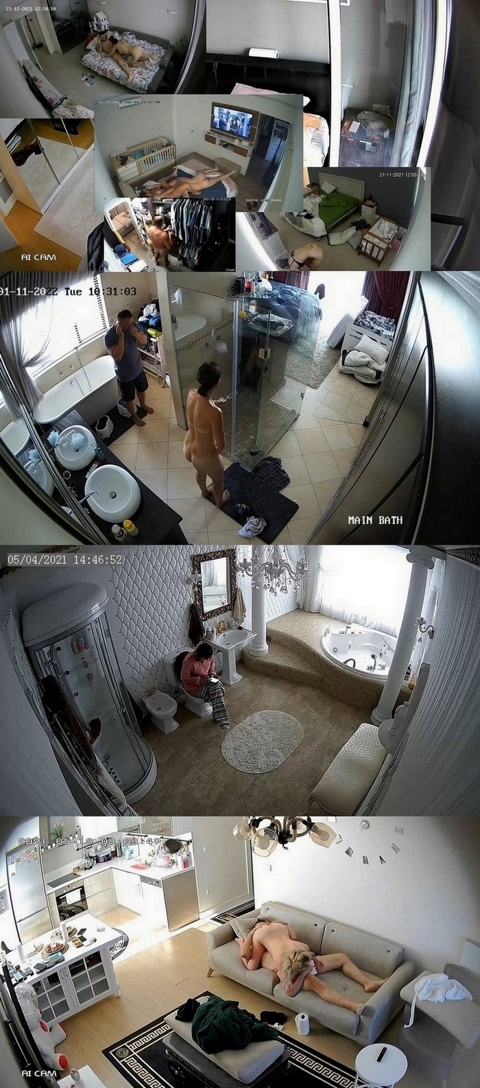 Взломанные домашние камеры. Часть 4 (143 видео) [Подглядывание / Voyeur, CamRip]