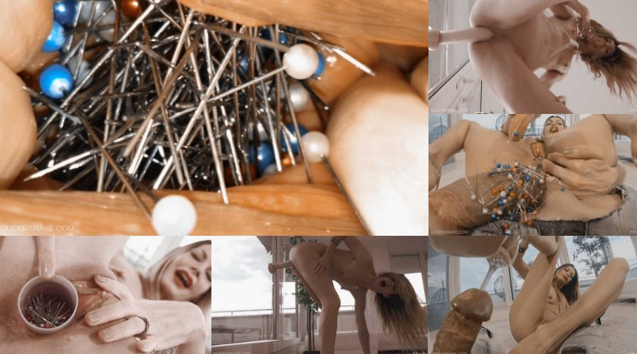 [QueenSnake.com] Pin Up [09.10.2021 г., BDSM, Solo, Pins, Cunt Stuffing, Dildo, Fucking, Cbt, 1080p]