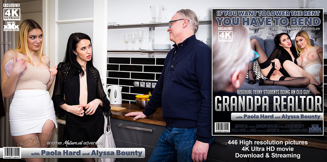 [Mature.nl / Mature.eu] Alyssa Bounty (21), Hans (60) & Paola Hard (EU) (21) - These bisexual teeny students want to lower the rent...but they have to bend [2021-04-15, Brunette, Blonde, Beautiful, Big tits, Blowjob, Cum, Facial, Old & young, ]